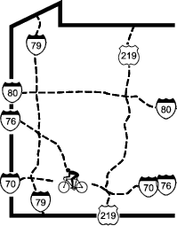 Map showing the trail location within the surrounding region providing context for the trail environment
